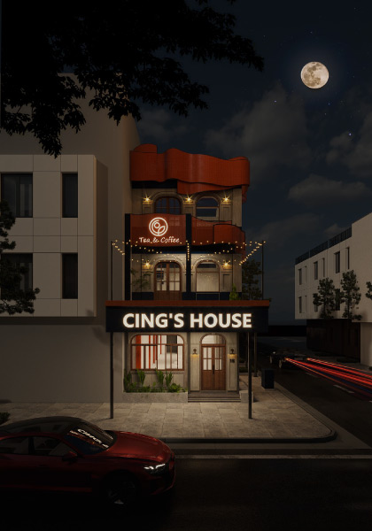 Phối cảnh kiến trúc Cings House Coffee tea Từ Sơn