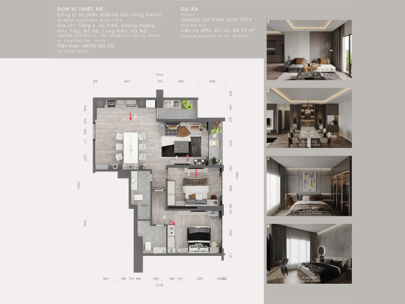 Thiết kế mặt bằng căn hộ K1-10 dự án Khai Sơn City